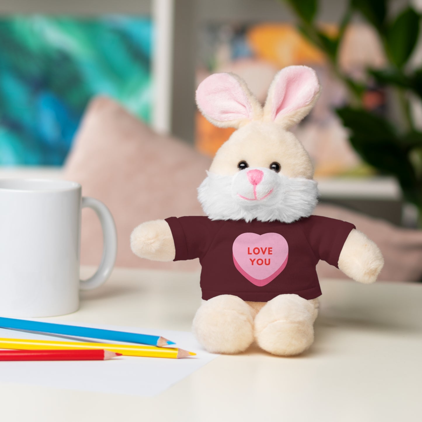 Love You Stuffed Animal with Tee | Adorable Gift for Kids & Occasions, Best Gift For Him/Her, Valentine Special Edition