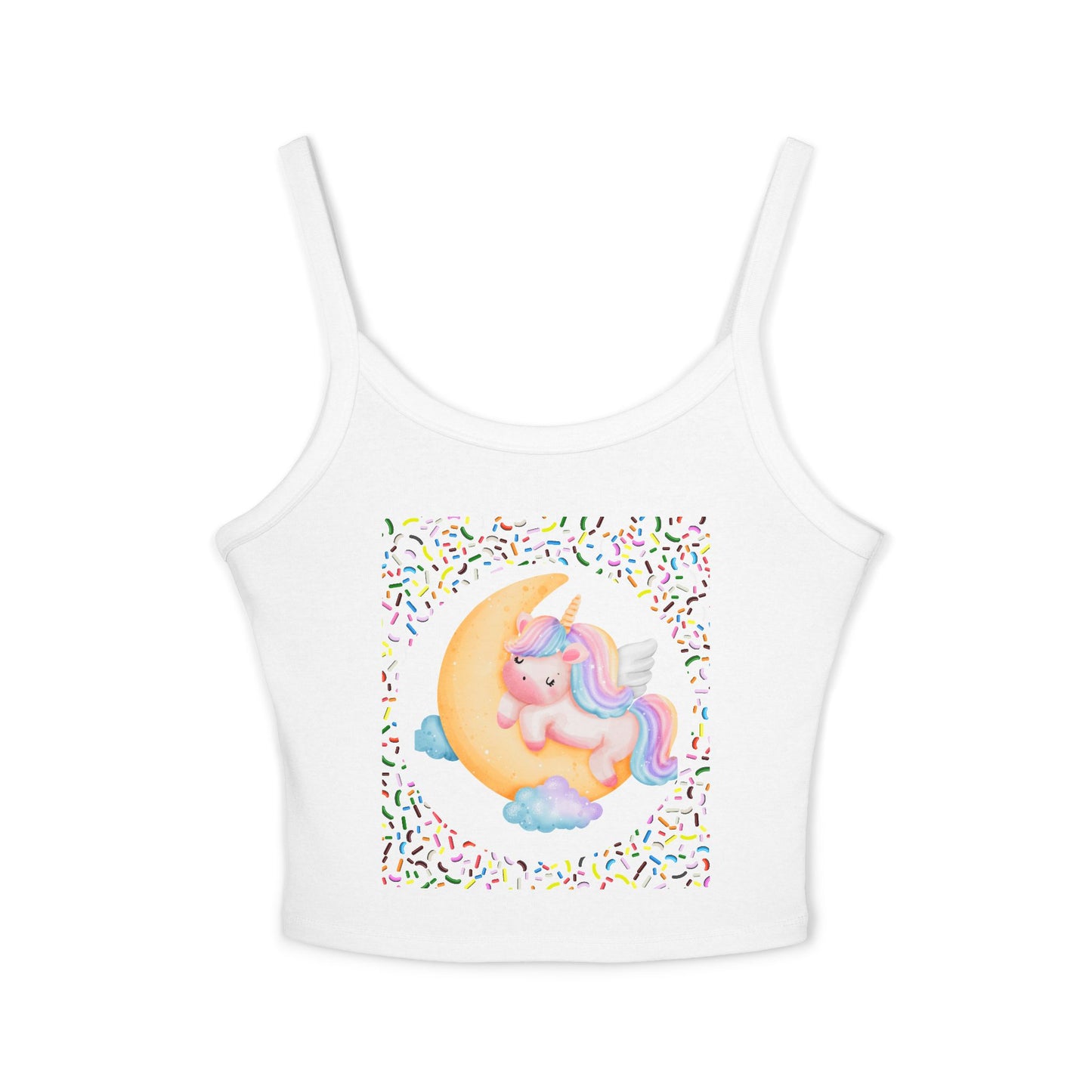 Spaghetti Strap Tank Top, Women's Wear, Summer Collection, Stylish And Chic, Comfortable And Durable, Cute Unicorn Design