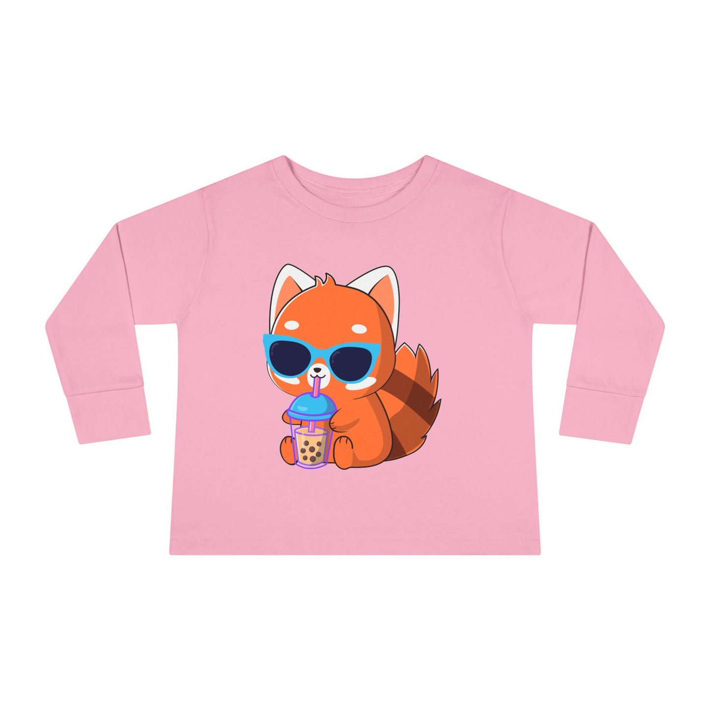 Toddler Long Sleeve Tee - 100% Combed Ringspun Cotton - Unisex Fit, Comfortable And Stylish, Fox Design, Made For Kids, Kids Wear