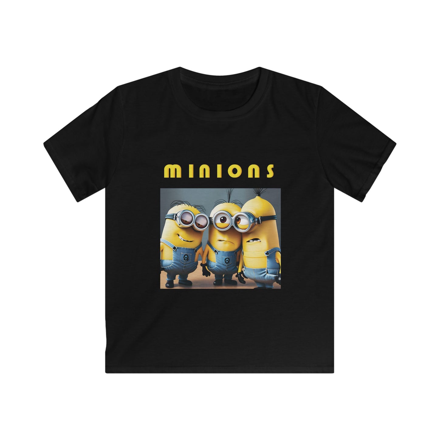 Kids Tee Softstyle Shirt with Fine Quality Print 100% Ring-Spun Cotton Classic Fit Tear Away Label, Minions, Minions T-Shirts, Comfortable and Stylish, Kids Wear