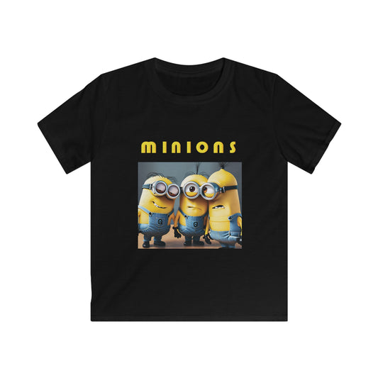 Kids Tee Softstyle Shirt with Fine Quality Print 100% Ring-Spun Cotton Classic Fit Tear Away Label, Minions, Minions T-Shirts, Comfortable and Stylish, Kids Wear