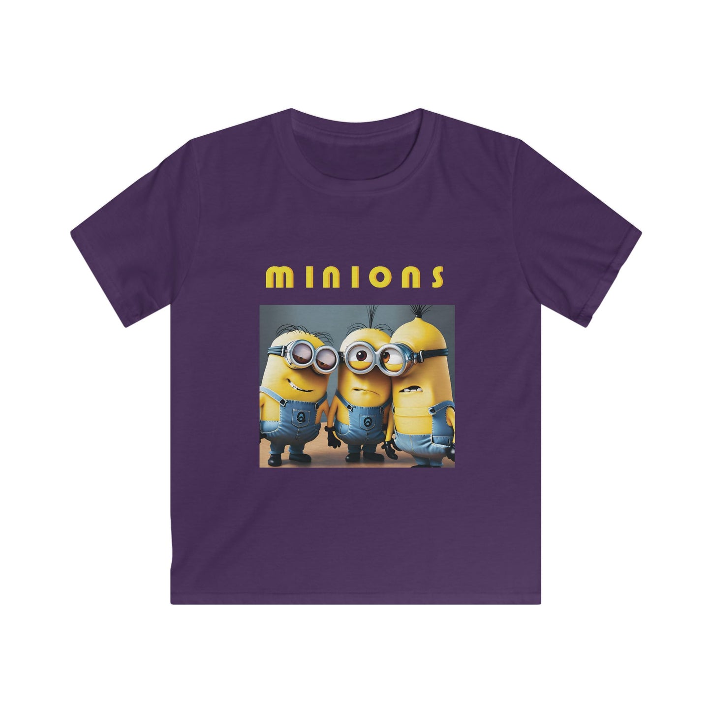 Kids Tee Softstyle Shirt with Fine Quality Print 100% Ring-Spun Cotton Classic Fit Tear Away Label, Minions, Minions T-Shirts, Comfortable and Stylish, Kids Wear