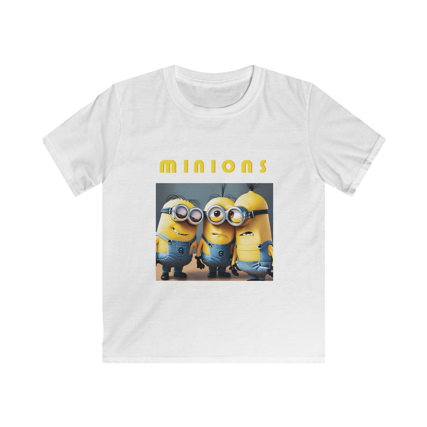 Kids Tee Softstyle Shirt with Fine Quality Print 100% Ring-Spun Cotton Classic Fit Tear Away Label, Minions, Minions T-Shirts, Comfortable and Stylish, Kids Wear