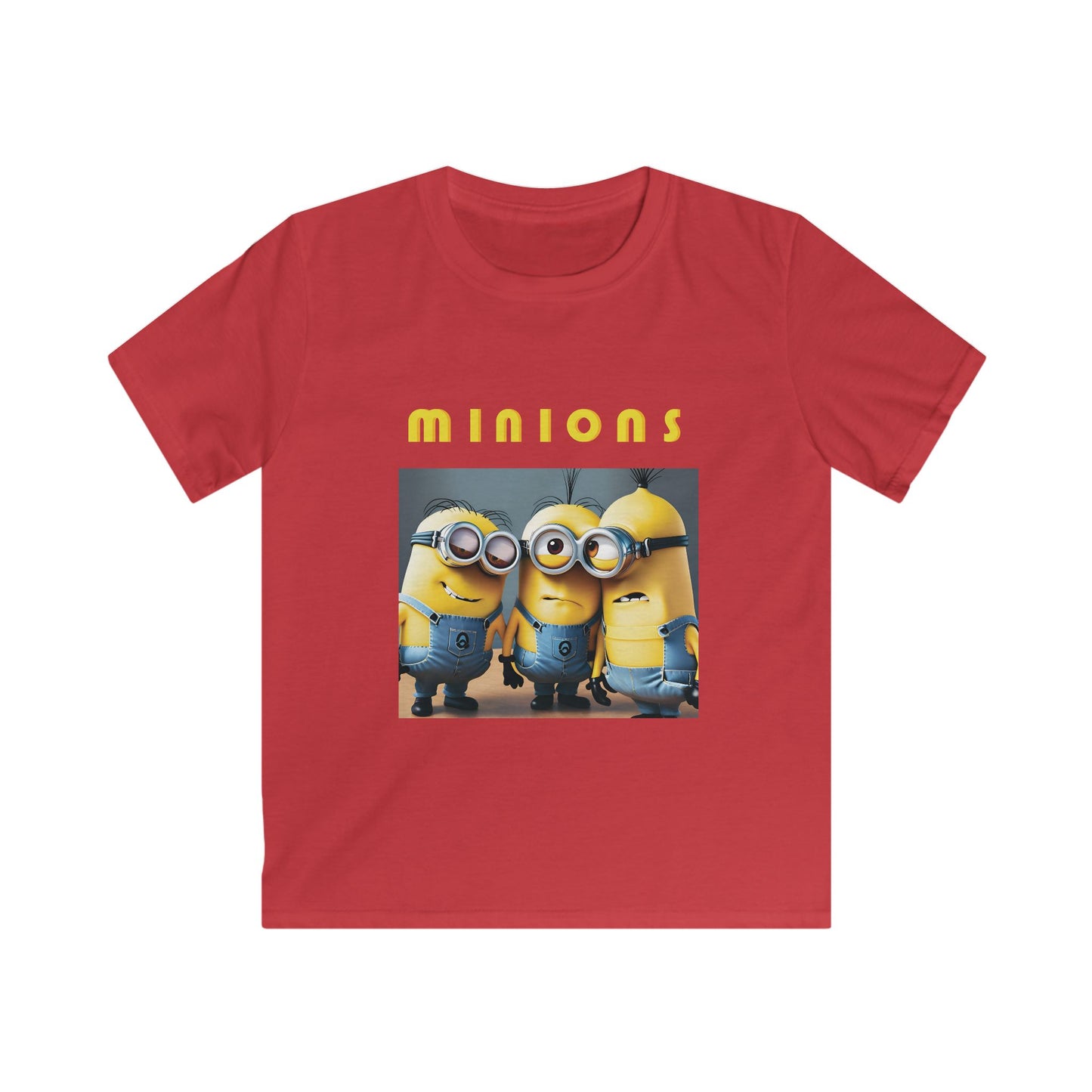 Kids Tee Softstyle Shirt with Fine Quality Print 100% Ring-Spun Cotton Classic Fit Tear Away Label, Minions, Minions T-Shirts, Comfortable and Stylish, Kids Wear