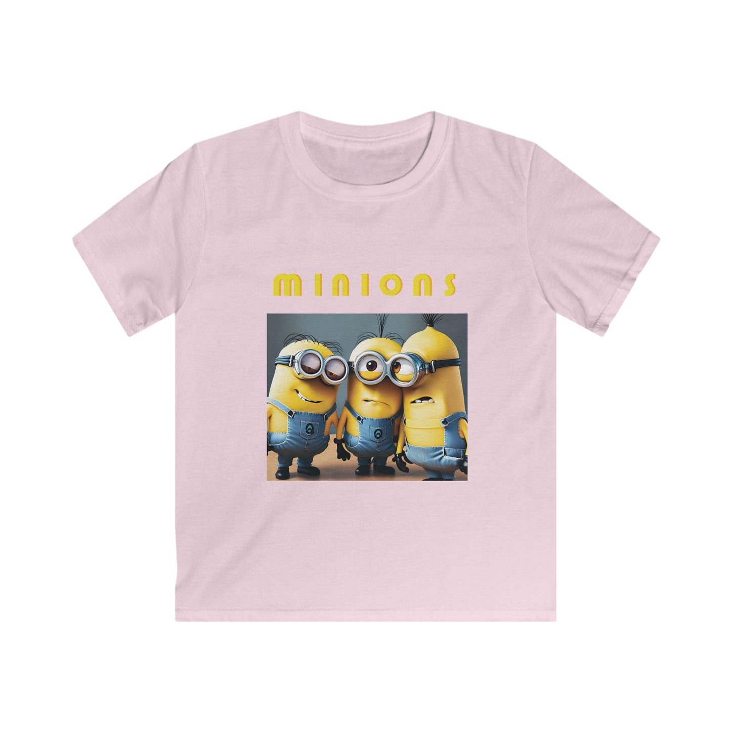 Kids Tee Softstyle Shirt with Fine Quality Print 100% Ring-Spun Cotton Classic Fit Tear Away Label, Minions, Minions T-Shirts, Comfortable and Stylish, Kids Wear