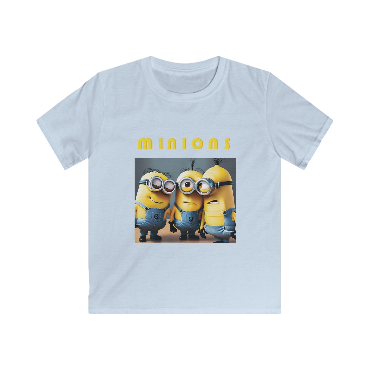 Kids Tee Softstyle Shirt with Fine Quality Print 100% Ring-Spun Cotton Classic Fit Tear Away Label, Minions, Minions T-Shirts, Comfortable and Stylish, Kids Wear