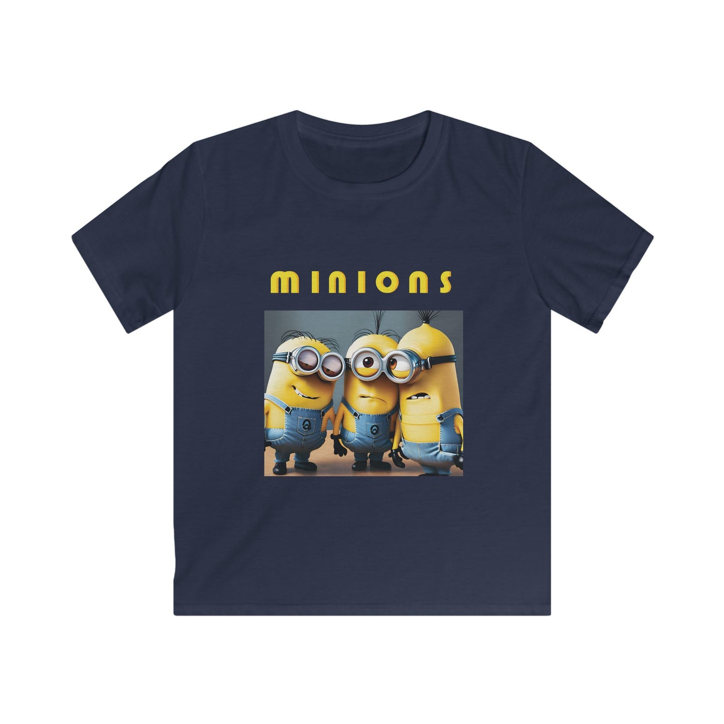 Kids Tee Softstyle Shirt with Fine Quality Print 100% Ring-Spun Cotton Classic Fit Tear Away Label, Minions, Minions T-Shirts, Comfortable and Stylish, Kids Wear