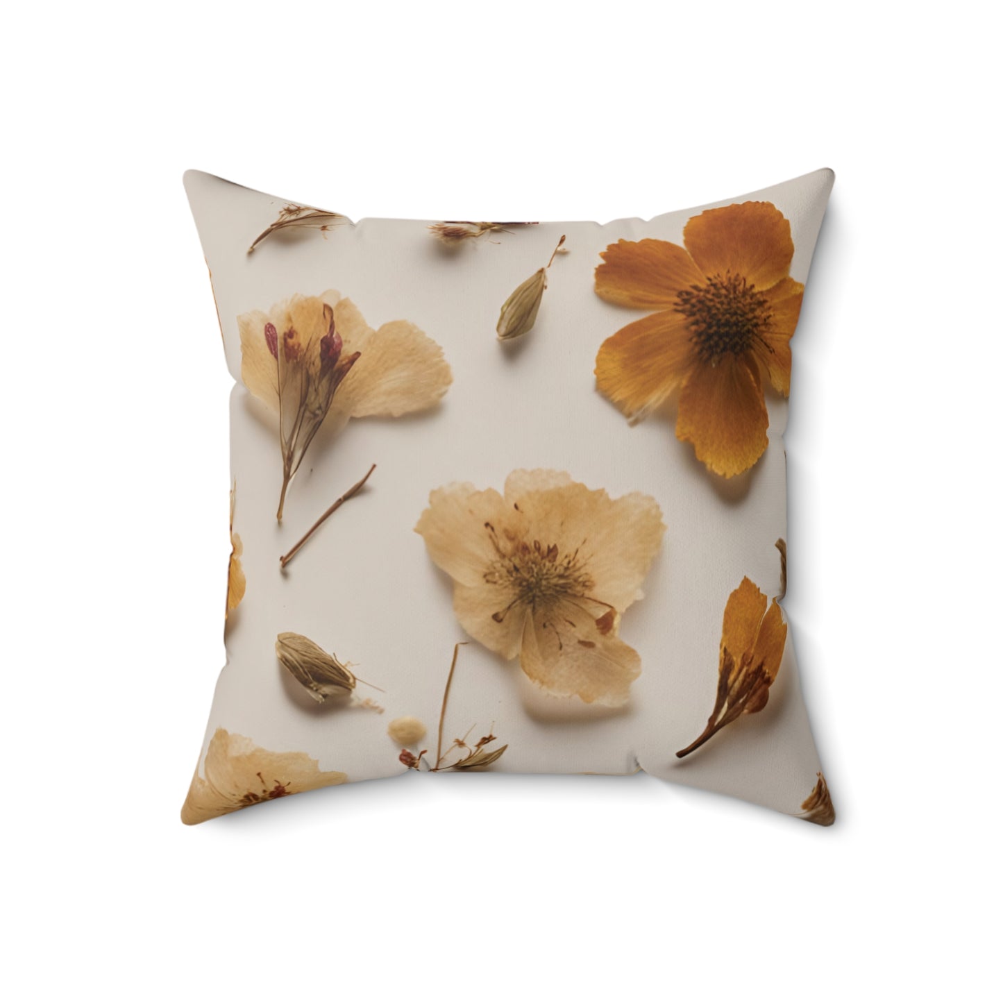 Square Pillow - Autumn Vibes - Double Sided Print, Home Decor, Aesthetic, Flowers Printed on Front and Back, Comfortable Pillow, Personalized Room Accents