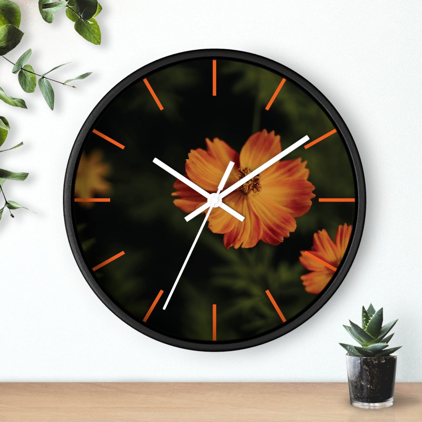 Wood Wall Clock - Every Second Counts - 10" x 10" - Silent Mechanism, Unique And Stylish, Home Decor, Beautiful Aesthetic Background, Best For Personal Use Or Gifting