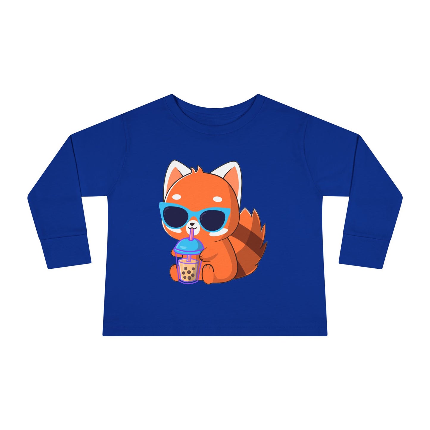 Toddler Long Sleeve Tee - 100% Combed Ringspun Cotton - Unisex Fit, Comfortable And Stylish, Fox Design, Made For Kids, Kids Wear