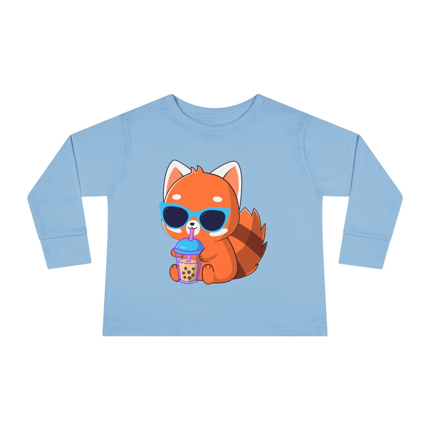 Toddler Long Sleeve Tee - 100% Combed Ringspun Cotton - Unisex Fit, Comfortable And Stylish, Fox Design, Made For Kids, Kids Wear