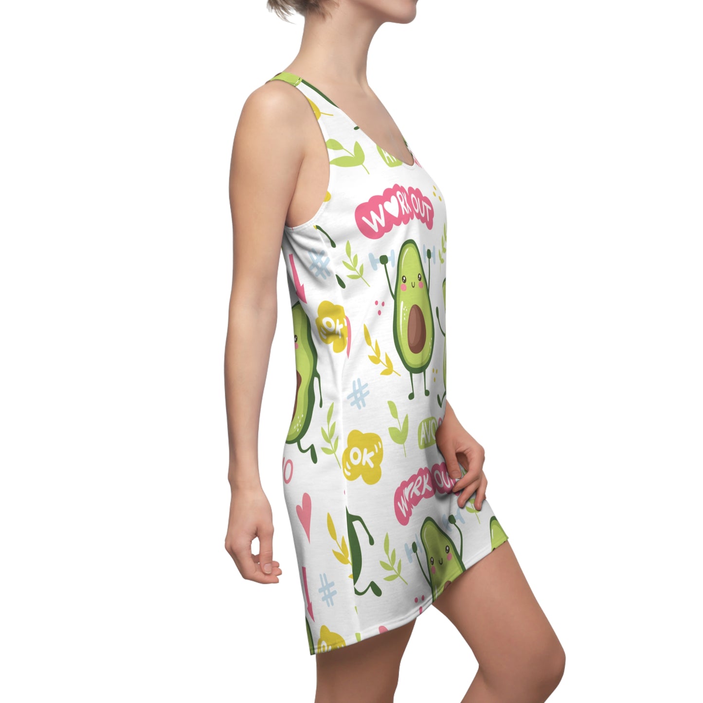 Fun Avocado Workout Racerback Dress - Activewear for Fitness Lovers