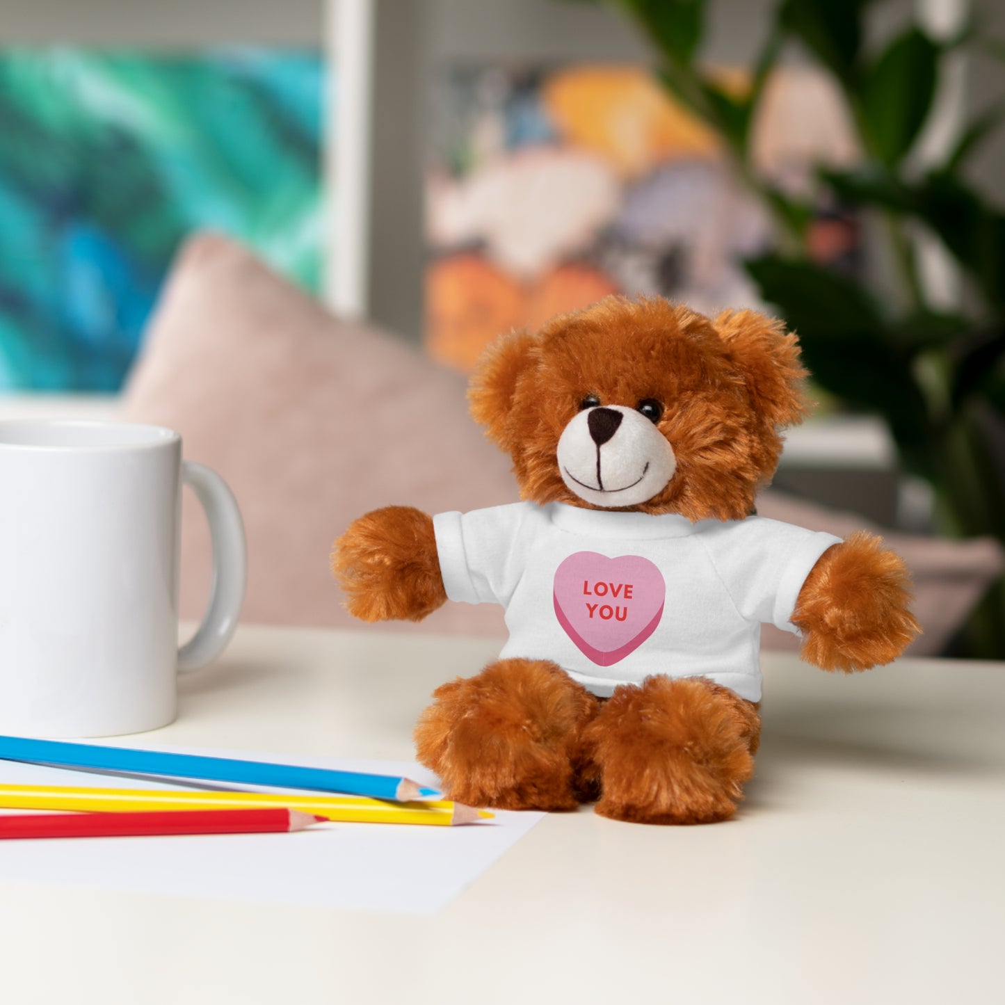 Love You Stuffed Animal with Tee | Adorable Gift for Kids & Occasions, Best Gift For Him/Her, Valentine Special Edition