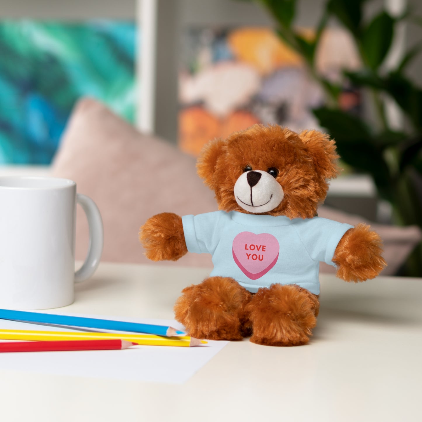 Love You Stuffed Animal with Tee | Adorable Gift for Kids & Occasions, Best Gift For Him/Her, Valentine Special Edition