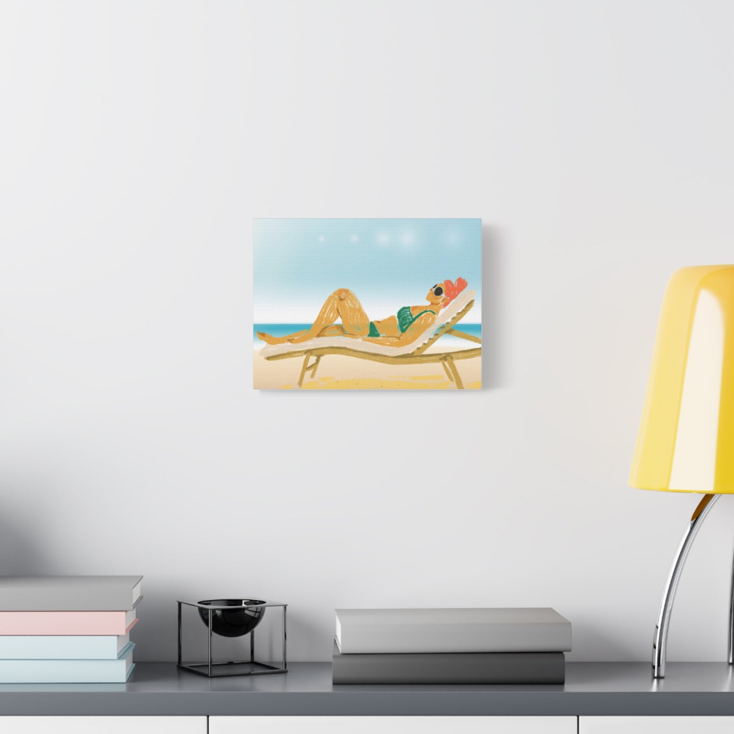 Lady On The Beach Canvas Print, Canvas, Relax and Rejuvenate, Sunbathe, Sunbathing, Home Decor