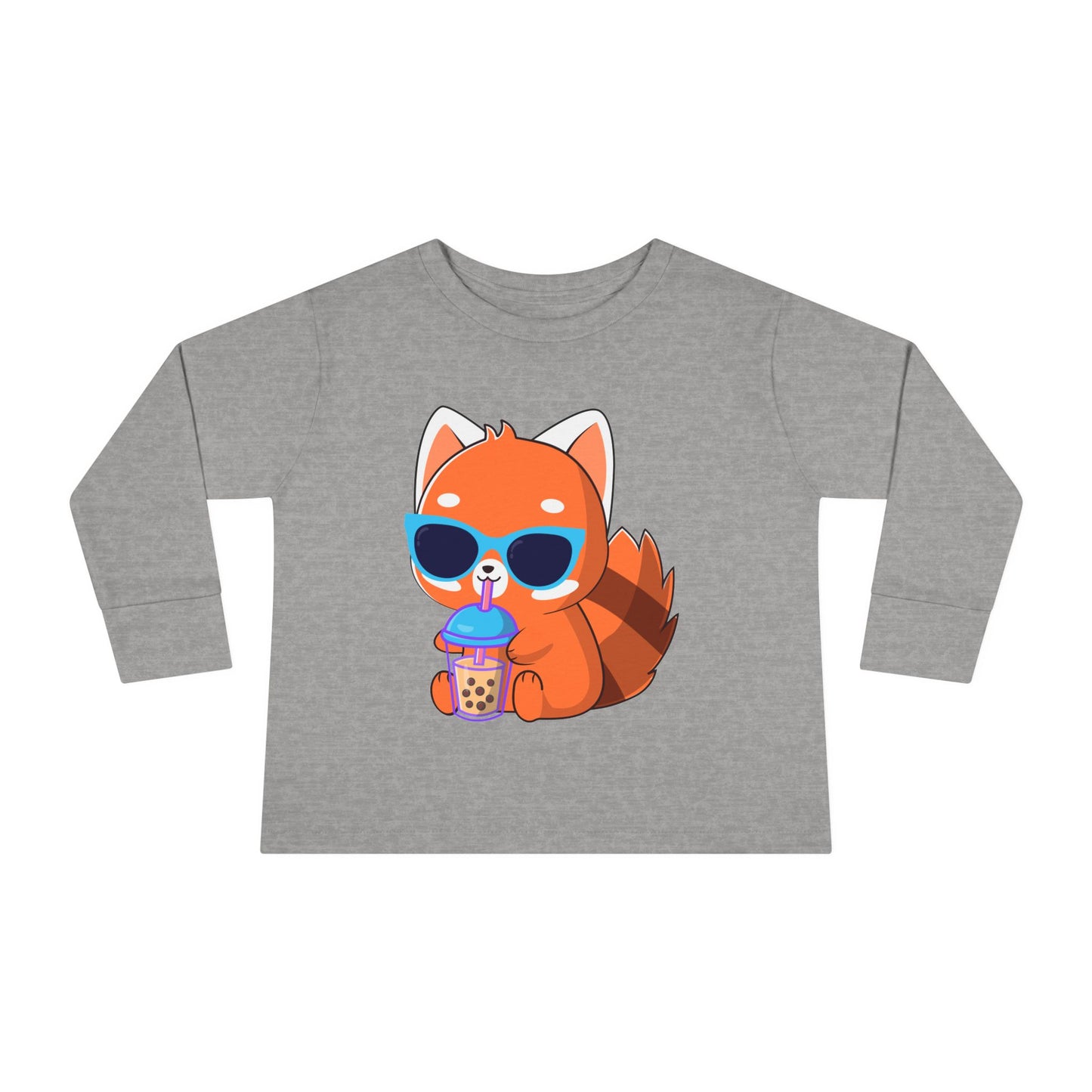 Toddler Long Sleeve Tee - 100% Combed Ringspun Cotton - Unisex Fit, Comfortable And Stylish, Fox Design, Made For Kids, Kids Wear