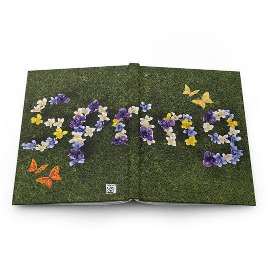 Nature-Inspired Hardcover Journal - Spring Blossoms & Butterflies